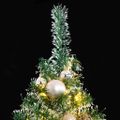 vidaXL Umelý vianočný stromček 300 LED, súprava gulí a sneh 210 cm