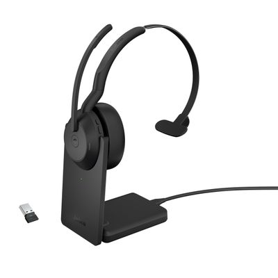 Jabra Evolve2 55/Mono/ANC/USB/BT-USB/Bezdrať/MS/Stand/Čierna