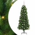 vidaXL Vianočný stromček s 300 LED-i so stojanom Zelená 240 cm PE