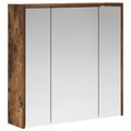 vidaXL Kúpeľňová zrkadlová skrinka Dymová dub 63,5 x 16 x 62,5 cm