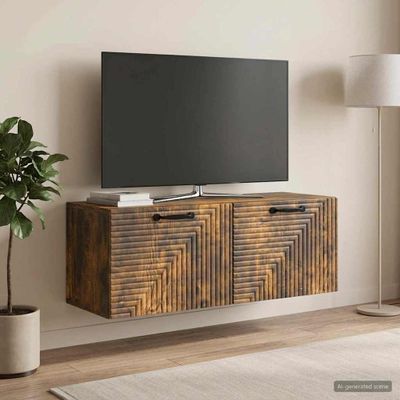 vidaXL Nástenná TV skrinka Nástenný Dymový dub 78,5 x 31 x 30 cm