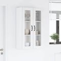 vidaXL Nástenný sklenený kabinet LUCCA Biela 60 x 31 x 100 cm
