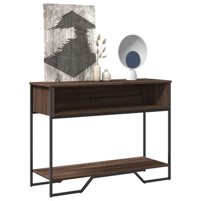 vidaXL Konzolový stolík hnedý dub 100x35x74,5 cm kompozitné drevo