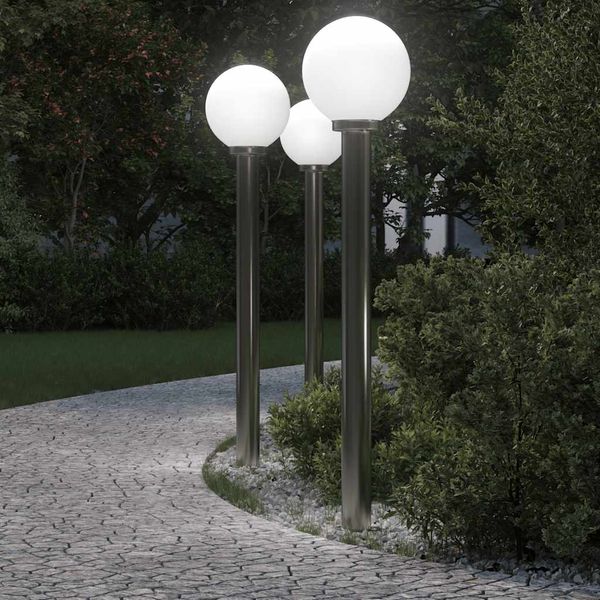 vidaXL Stĺpikové svietidlá 3 ks 120 cm nehrdzavejúca oceľ IP44