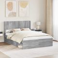 vidaXL Posteľový rám s úložným priestorom a čelom Sivý Sonoma