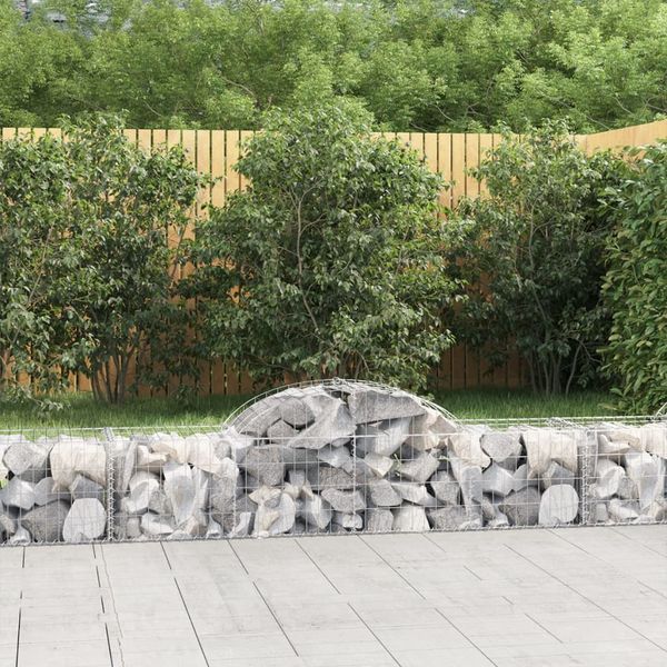 vidaXL Oblúkové gabionové koše 3 ks 200x50x40/60 cm pozink. železo