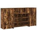 vidaXL Recepčný stôl dymový dub 200x50x103,5 cm kompozitné drevo