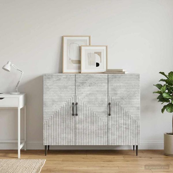 vidaXL Servírovacia skriňa Betónovo sivá 89 x 34,5 x 80 cm