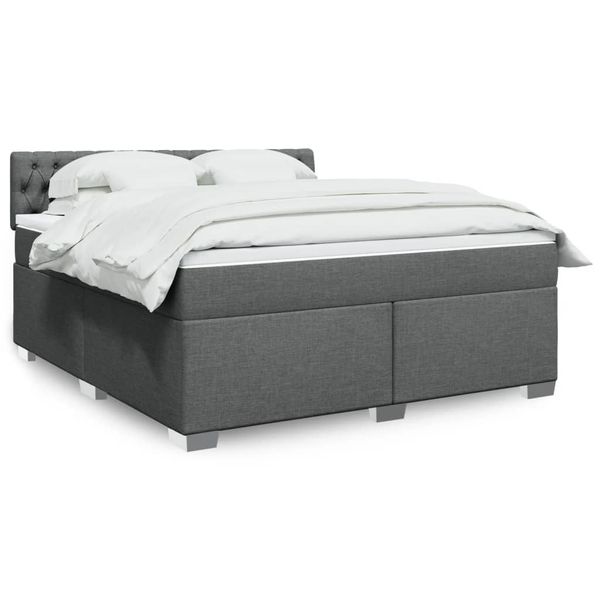 vidaXL Boxspring posteľ s matracom tmavosivá 180x200 cm látka