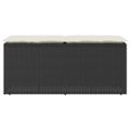 vidaXL Záhradná lavička s vankúšom Čierna 110x40x44 cm Poly Rattan
