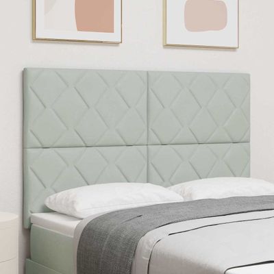 vidaXL LED hlavová doska Svetlosivá 160 cm Zamat
