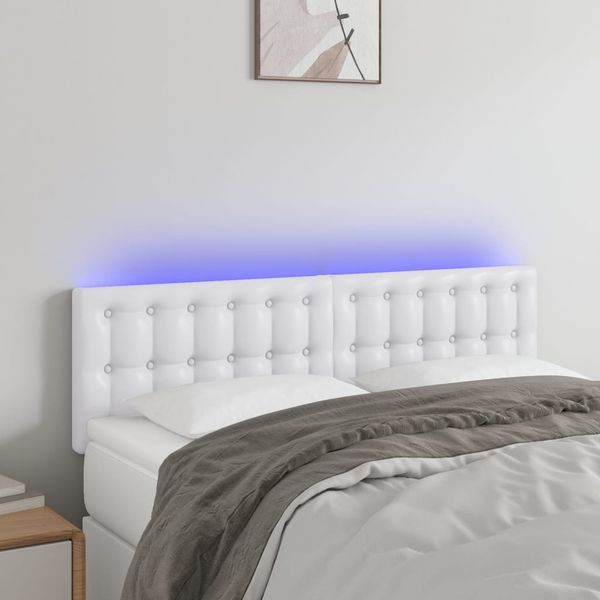 VidaXL Čelo postele biele 144x5x78/88 cm umelá koža