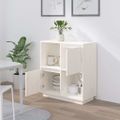 vidaXL Komoda biela 74x35x80 cm masívne borovicové drevo