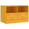 vidaXL TV skrinky 2 ks horčicovo-žlté 67x39x44 cm oceľ