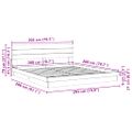 vidaXL Rám postele s čelom bez matraca 200x200cm Dub z masívneho dreva