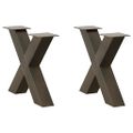 vidaXL Nohy konferenčného stolíka v tvare X, 2 ks, prírodná oceľ, 50 x (42-43) cm, oceľ