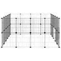 vidaXL 36-panelová klietka pre domáce zvieratá čierna 175x140x70 cm oceľ