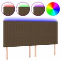 vidaXL Čelo postele s LED tmavohendé 160x5x118/128 cm látka