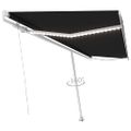 vidaXL Ručne zaťahovacia markíza s LED 500x300 cm antracitová
