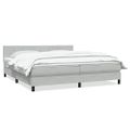 vidaXL Box Spring Posteľ s matracom Svetlosivá 180x220 cm Zamat