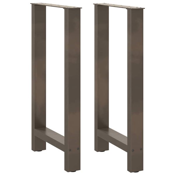 vidaXL Nohy barového stola, prírodná oceľ, 2 ks, 50 x (90-91) cm, oceľ