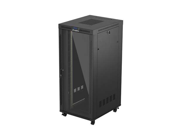 19'' Voľne stojúca racková skriňa 37u/800x1000 (flat pack) s presklenými dverami lcd čierna lanberg V2