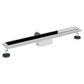 vidaXL Sprchový odtok s skleneným vrchnákom Čierna 70 cm