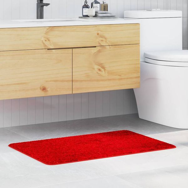vidaXL Protišmyková kúpeľňová podložka Červená 60 x 90 cm PP