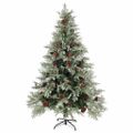 vidaXL Vianočný stromček a borovicové šišky zelený 150 cm PVC a PE