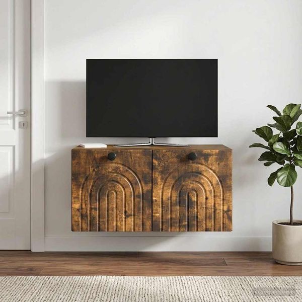 vidaXL Nástenná TV skrinka Nástenný Dymový dub 59,5 x 41 x 30 cm