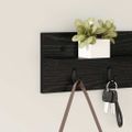 vidaXL Vešiak na stenu Nástenná montáž Čierny dub 60 x 10,5 x 18 cm