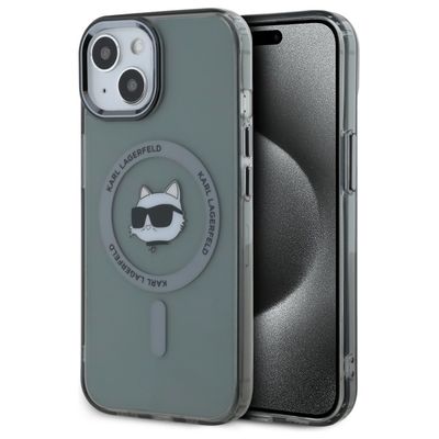 Puzdro Karl Lagerfeld HC MagSafe IML Metal Choupette Head pre iPhone 15 6,1" čierne
