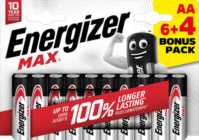 Energizer Max AA alkalické batérie 10ks (6+4) E303328600