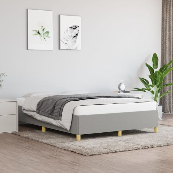 vidaXL Posteľ bez matraca bledosivý 140x190 cm látka
