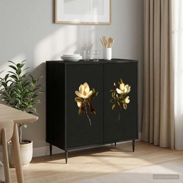 vidaXL Servírovacia skriňa BREMEN Čierny dub 69 x 33 x 76 cm