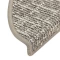 vidaXL Kobercové nášľapy na schody 15 ks bledosivé 65x21x4 cm
