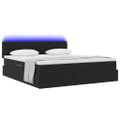 vidaXL LED úložná posteľ s matracom Čierna 180 x 200 cm Zamat