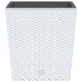 vidaXL Kvetináč s vyberateľnou vložkou biely 21 / 32 l PP ratan