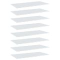 vidaXL Prídavné police 8 ks, lesklé biele 80x30x1,5 cm, drevotrieska