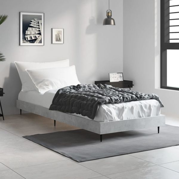 vidaXL Posteľný rám betónový sivý 75x190 cm kompozitné drevo