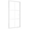 vidaXL Vnútorné dvere 102,5x201,5 cm biele ESG sklo a hliník