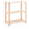 vidaXL Regály s 3 policami 3 ks 80x38x90 cm borovicový masív 250 kg