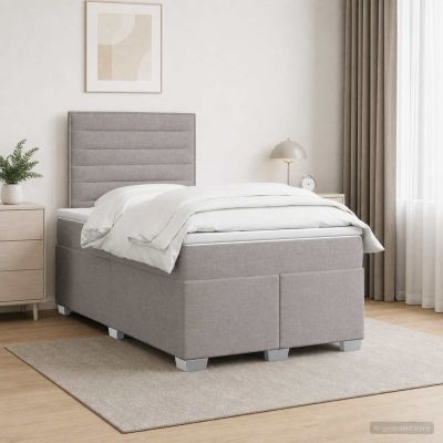 vidaXL Posteľ boxspring s matracom Sivohnedá 120 x 190 cm Látka