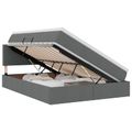 vidaXL Postel s úložným prostorem a matrací Tmavo šedá 140 x 190 cm