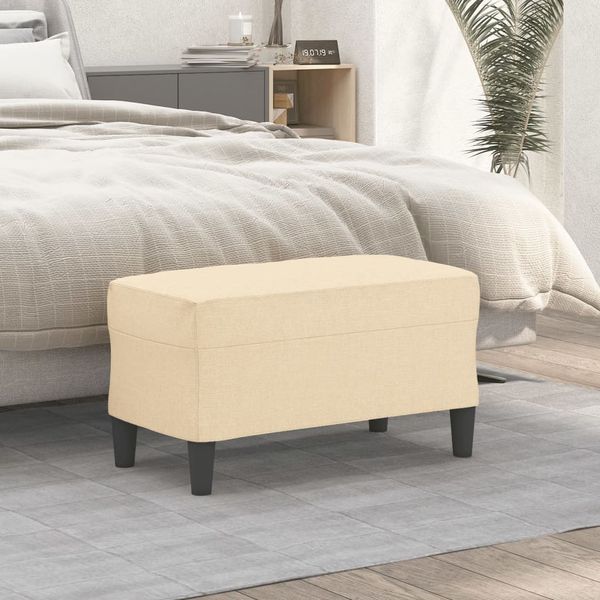 vidaXL Lavica krémová 70x35x41 cm látka