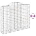 vidaXL Oblúkové gabiónové koše 14 ks 200x50x160/180 pozinkované železo