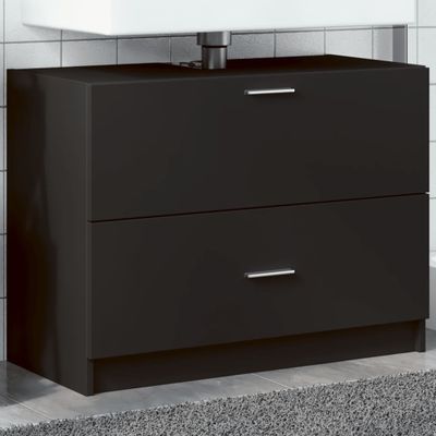 vidaXL Skrinka pod umývadlo čierna 78x37x59 cm kompozitné drevo