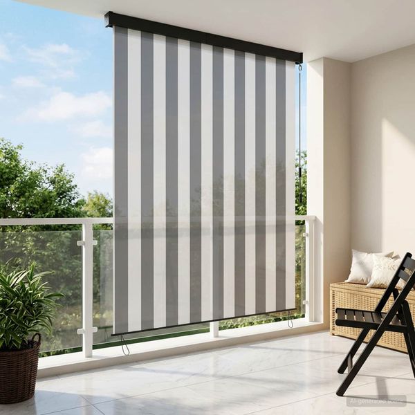 vidaXL Roleta Antracitová a biela 180 x 250 cm Textil a hliník