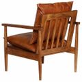 vidaXL 3-dielna sedacia súprava pravá koža s masívnou akáciou hnedá