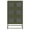 vidaXL Highboard Olive Green 68x39x123 cm Oceľ